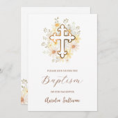 デイジーブーケバプテスマ招待状 招待状 (正面/裏面)