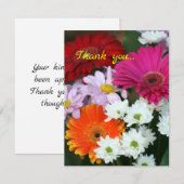 デイジーブーケフローラフラットサンキューカード サンキューカード (正面/裏面)