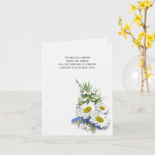 デイジーブーケ悔やみや弔慰感謝していユー カード (黄色い花)