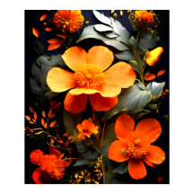 デイジーブーケ絵を描オングーアシュのアートポスター