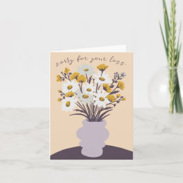 デイジーブーケ花瓶の哀悼の意を表す カード