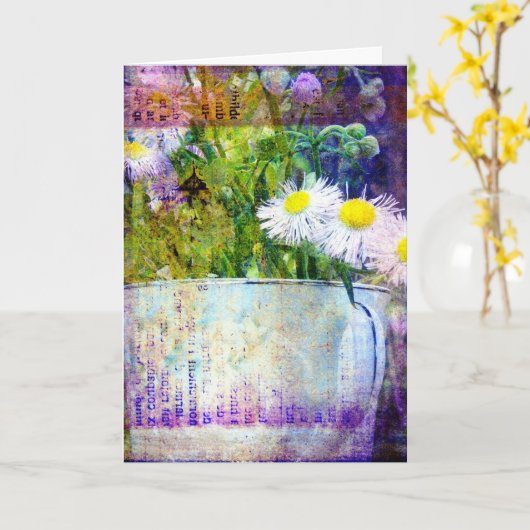 デイジーブーケ、誕生日 カード (黄色い花)