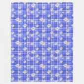 デイジープレイドブルー フリースブランケット (正面)