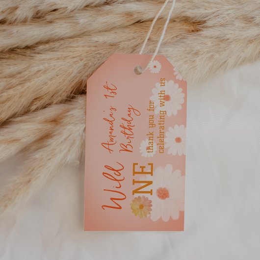 デイジーベビーイン開花フローラガールボホワイルドワン ギフトタグ