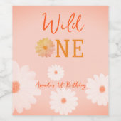 デイジーベビーイン開花フローラガールボホワイルドワン ワインラベル (シングルラベル)