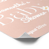 デイジーベビーイン開花ボホガールベビーシャワーへようこそ ポスター (角)