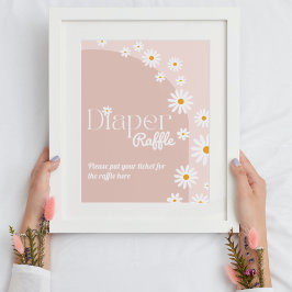 デイジーベビーイン開花ボホガールベビーシャワーオムツ ポスター