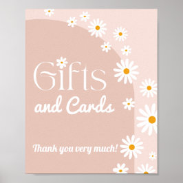 デイジーベビーイン開花ボホガールベビーシャワーギフト ポスター