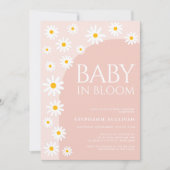 デイジーベビーイン開花ボホガールベビーシャワー 招待状 (正面)