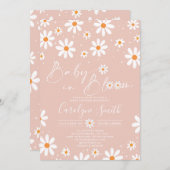 デイジーベビーイン開花ボホベイビーシャワー招待状 招待状 (正面/裏面)