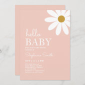デイジーベビーシャワーガール招待状 招待状 (正面/裏面)