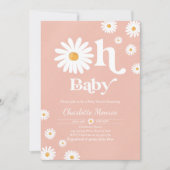デイジーベビーシャワーボヘミアンフローラシックなベビーシャワー 招待状 (正面)