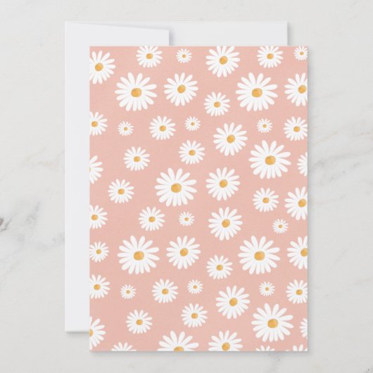 デイジーベビーシャワーボヘミアンフローラシックなベビーシャワー 招待状 (裏面)