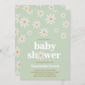 デイジーベビーシャワー 招待状 (正面/裏面)
