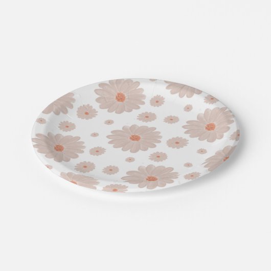 デイジーベビー開花フローラベビーシャワーパーティー ペーパープレート (アングル)