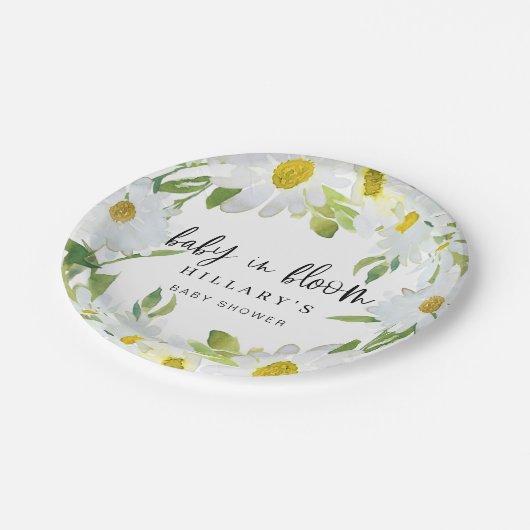 デイジーベビー開花ベビーシャワー夏フローラ ペーパープレート (アングル)