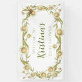 デイジーベビー開花ワイルドフラワーベビーシャワー 横断幕 (縦)