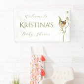 デイジーベビー開花ワイルドフラワーベビーシャワー 横断幕 (インサイチュ)