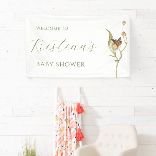 デイジーベビー開花ワイルドフラワーベビーシャワー 横断幕 (インサイチュ)