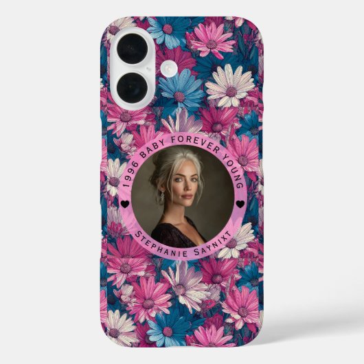 デイジーペタルマイルストーン誕生日モダン Case-Mate iPhoneケース (裏面)