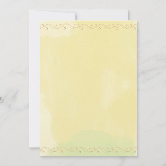 デイジーホワイトイエローフローラス結婚クリプトの起動 招待状 (裏面)