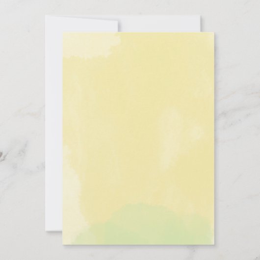 デイジーホワイトイエローフローラス結婚クリプト 招待状 (裏面)