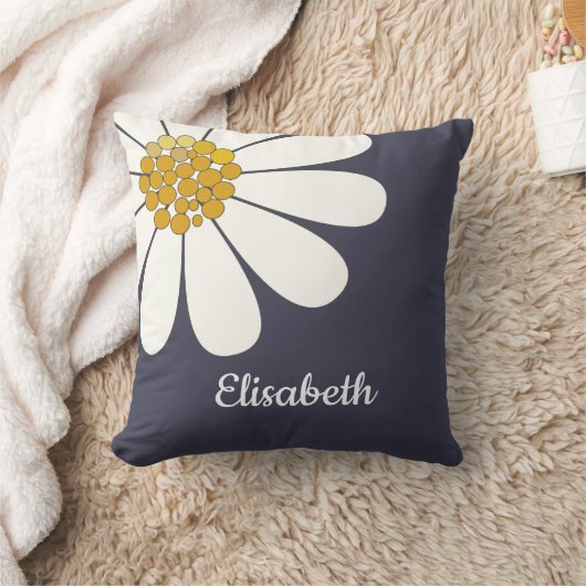 デイジーホワイトフローラのカスタマイズ名 クッション (ブランケット)