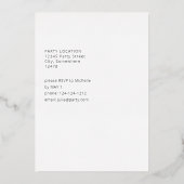 デイジーホワイトフローラ卒業パーティー 箔招待状 (裏面)