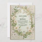 デイジーホワイト結婚フローラ 招待状 (正面)