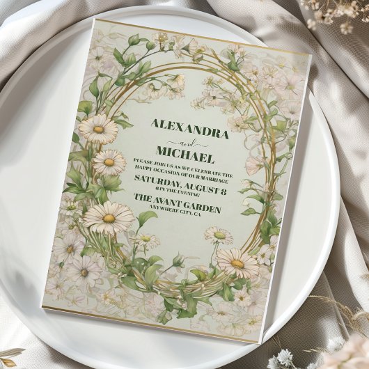 デイジーホワイト結婚フローラ 招待状