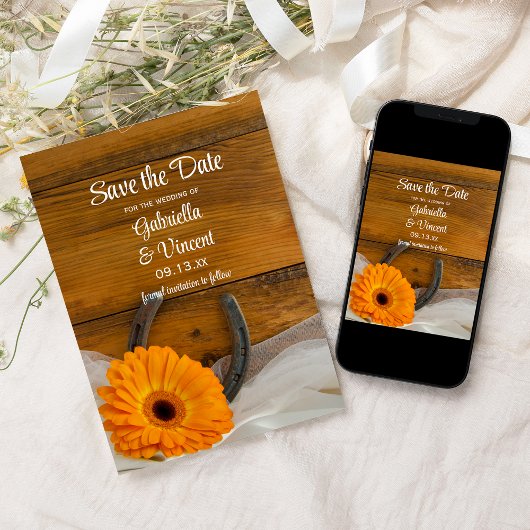 デイジーホースシューウェスタンウェディング日付を保存 セーブザデート