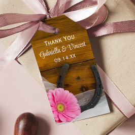 デイジーホースシューカントリーウェスタン結婚式の引き出物ラベル ギフトタグ