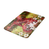 デイジーホース抽象芸術アートレッドホワイトグリーンフローラ バスマット (アングル)