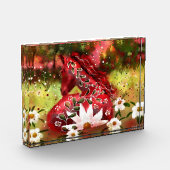 デイジーホース抽象芸術アートレッドホワイトグリーンフローラ フォトブロック (左)