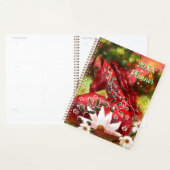 デイジーホース抽象芸術アートレッドホワイトグリーンフローラ プランナー手帳 (ディスプレー)