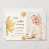 デイジーボヒミアンガール1st誕生日パーティー写真 招待状 (正面)