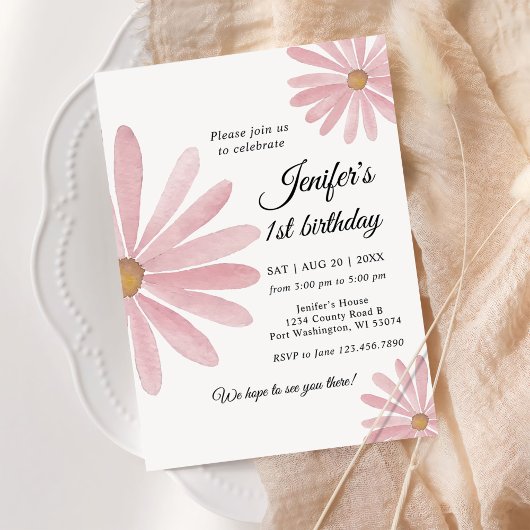 デイジーボフミアンガール1st誕生日パーティー 招待状
