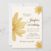 デイジーボフミアンガール1st誕生日パーティー 招待状 (正面)