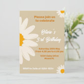 デイジーボホパーティの招待状、デイジーレトロ誕生日 招待状 (スタンド正面)