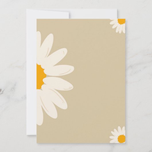 デイジーボホパーティの招待状、デイジーレトロ誕生日 招待状 (裏面)