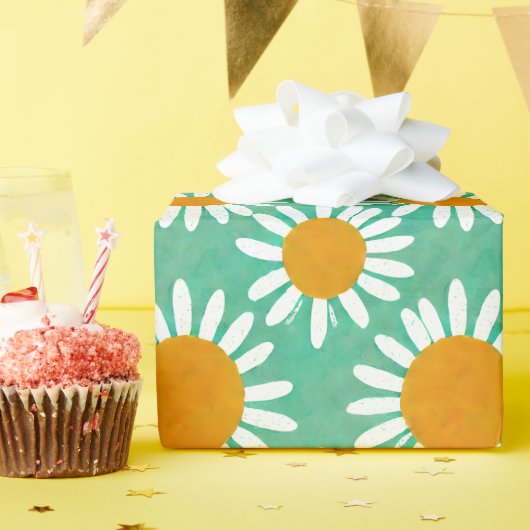 デイジーボホフォークアーインスパイアト ラッピングペーパー (誕生日パーティー)