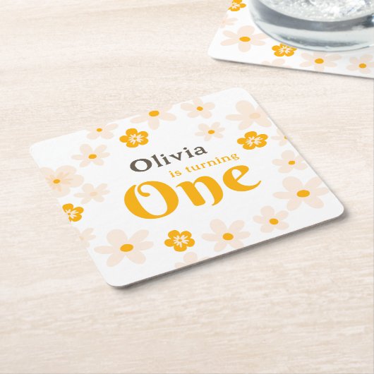 デイジーボホフローラ1歳 スクエアペーパーコースター (アングル)