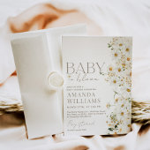 デイジーボホワイルドフラワーベビーシャワー招待状 招待状