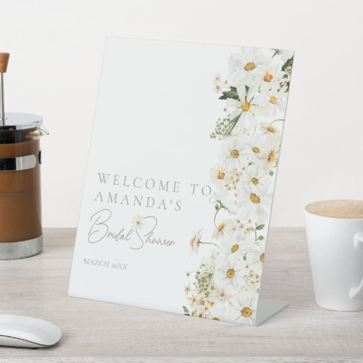 デイジーボホワイルドフラワーモダンブライダルへようこそ 台座サイン (インサイチュ)