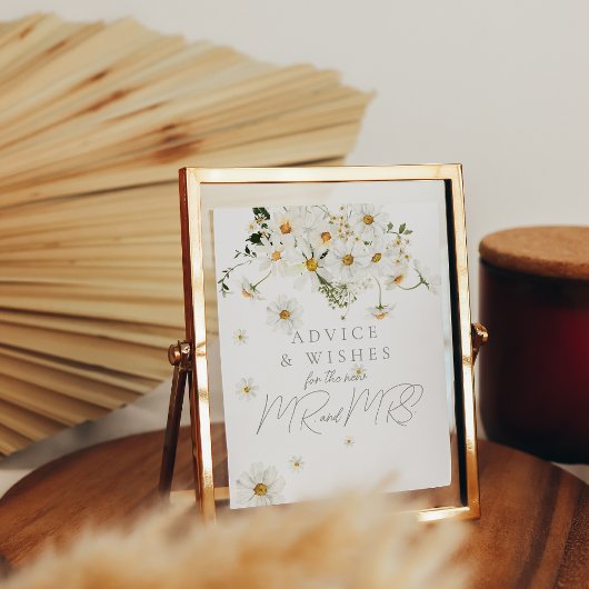 デイジーボホワイルドフラワーモダンブライダルアドバイスゲーム ポスター