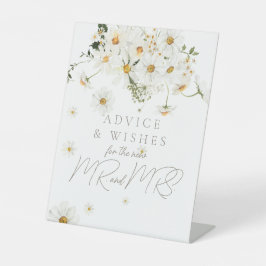 デイジーボホワイルドフラワーモダンブライダルアドバイスゲーム 台座サイン
