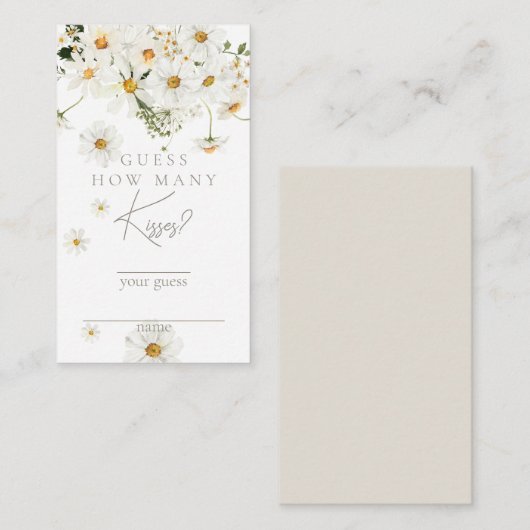 デイジーボホワイルドフラワーモダンブライダルキスゲーム エンクロージャーカード (正面/裏面)