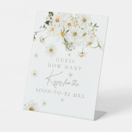 デイジーボホワイルドフラワーモダンブライダルキスゲーム 台座サイン