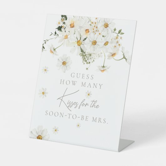 デイジーボホワイルドフラワーモダンブライダルキスゲーム 台座サイン (正面)