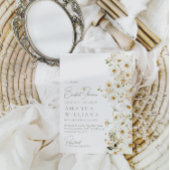 デイジーボホワイルドフラワーモダンブライダルシャワー 招待状